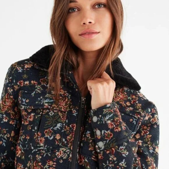 For The Republic Jackets & Blazers - For The Republic BLANKNYC Lookalike Floral Tapestry Quilted Lined Bomber Jacket